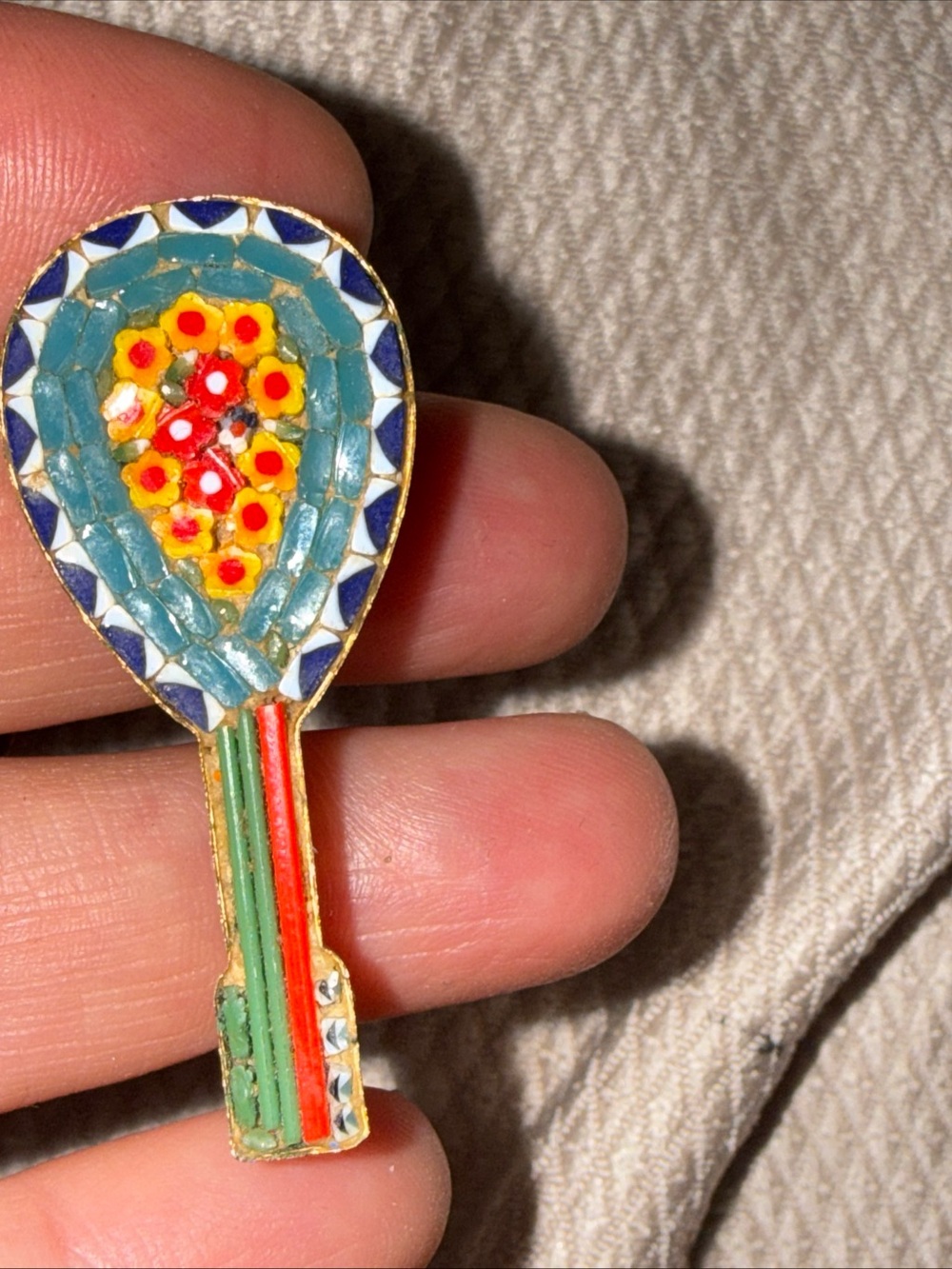 Micro Mosaic Italy Handmade pin brooch